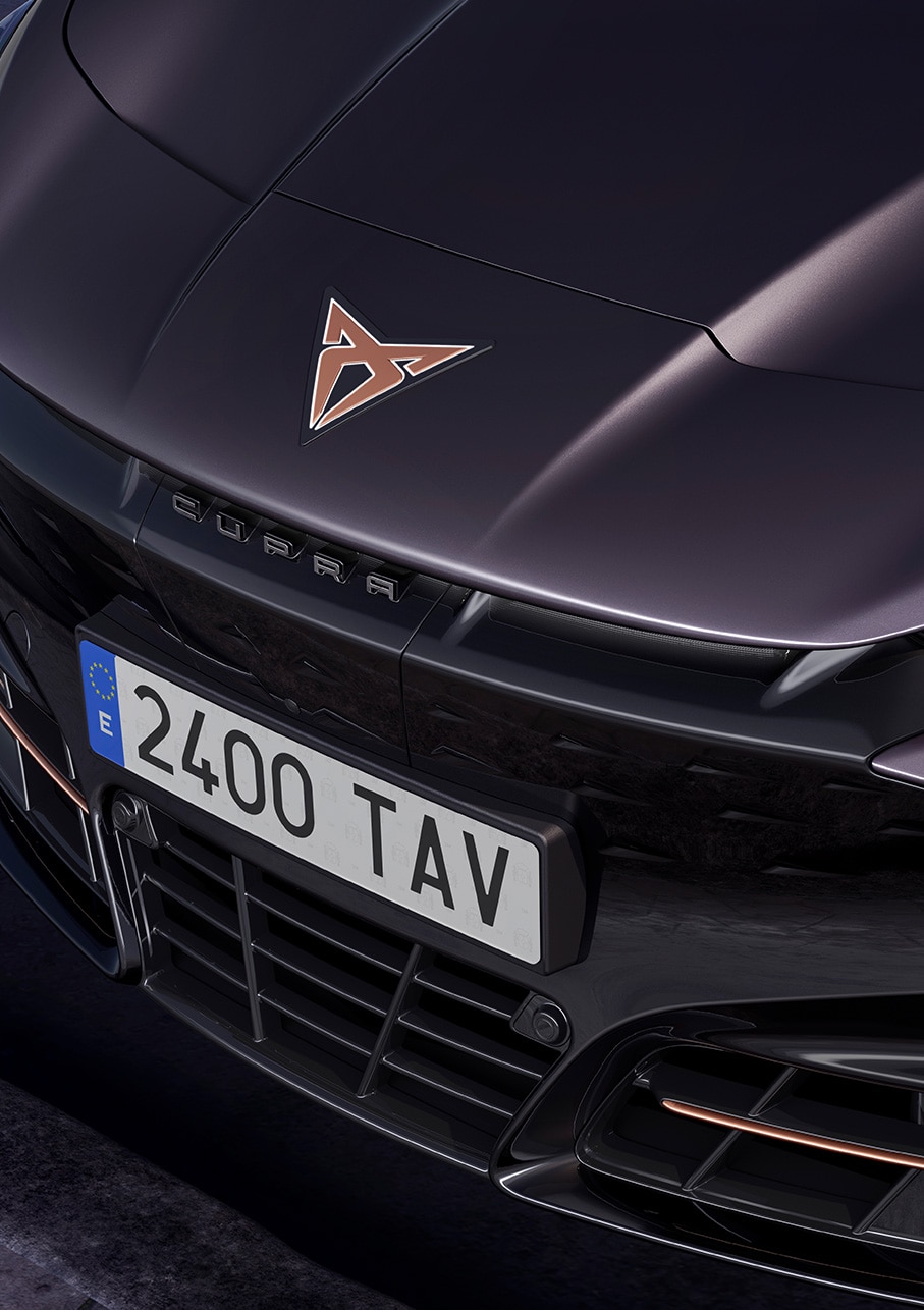 cupra tavascan 2025 auto color Century Bronze, ripresa aerea.