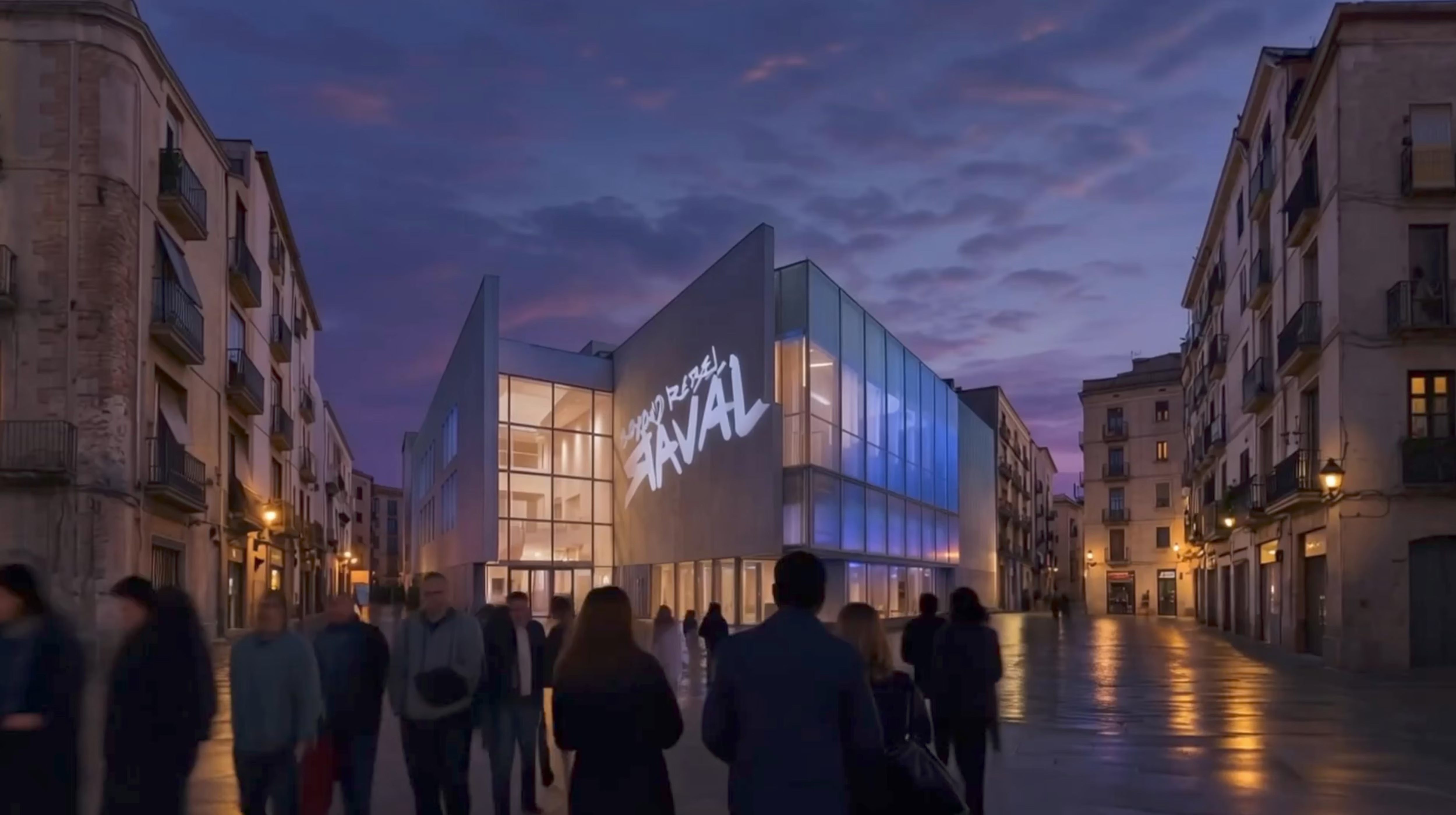 Persone camminano tra le strade di una città spagnola