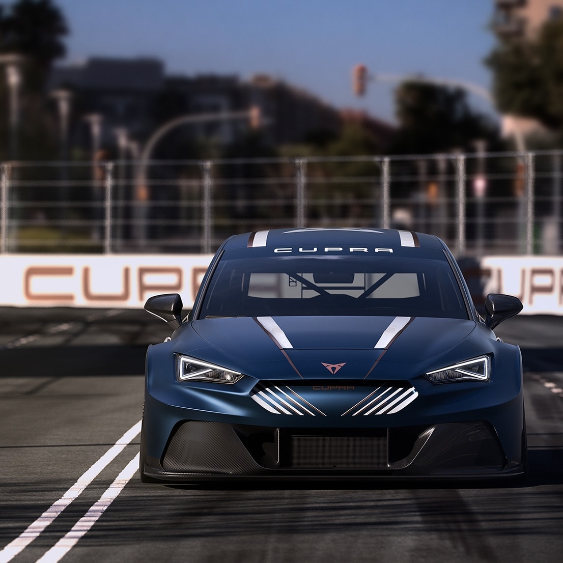 Auto elettrica da corsa: Nuova CUPRA Leon E-racer: design esterno – firma luminosa a LED frontale