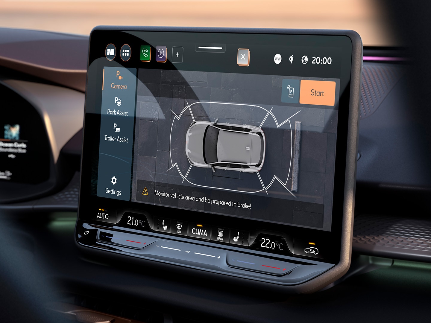 dettagli CUPRA Terramar , dotata della funzione telecamera a vista superiore, assistenza al viaggio e assistenza al parcheggio intelligente.