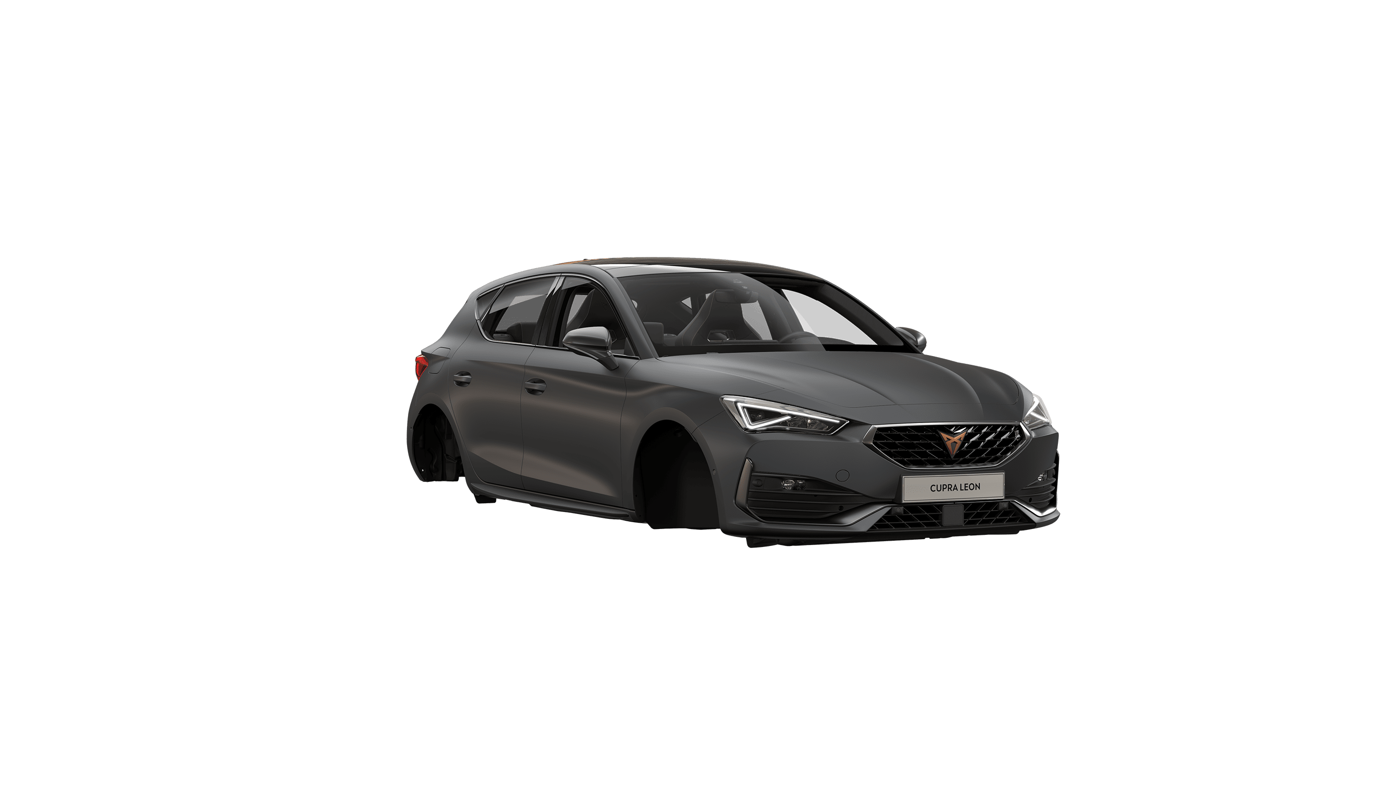 CUPRA Leon e-HYBRID a cinque porte disponibile in colore grigio magnetico opaco